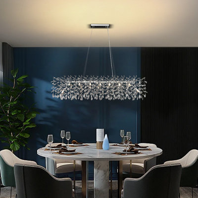 Silver Luxury Tree Branch Chandelier,Modern Chandelier Crystal Light Fixture,Pendant Light