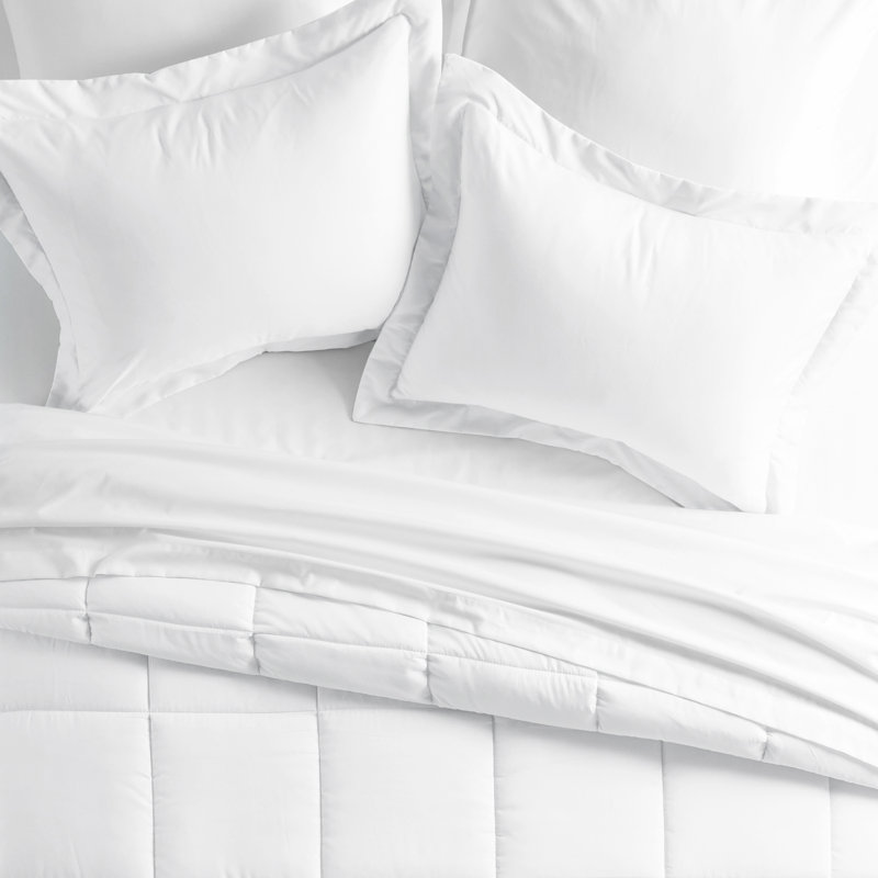 Simply Soft 8 Piece Microfiber Complete Bedding Set, White, King + 7 Pieces Included