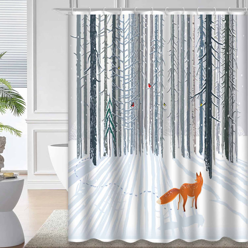 Rideau de douche Winter Forest, L 72 po x l 78 po