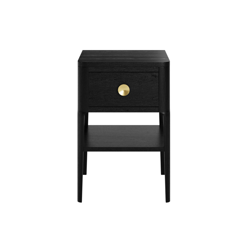 Lanfair 40cm W Solid + Manufactured Wood Bedside Table