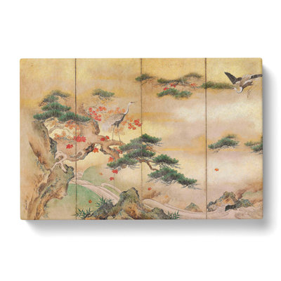 The Cranes Beside A Lake by Hashimoto Gaho - Wrapped Canvas