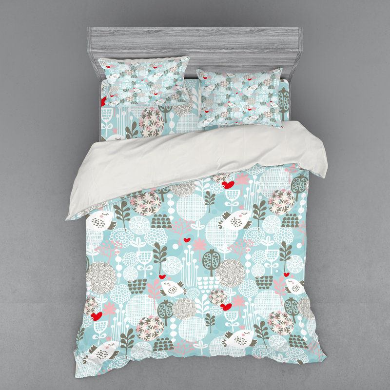 Ensemble de housse de couette en microfibre bleu / rouge, Housse de couette grand + 3 pièces supplémentair