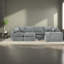 Modern Grey Boucle Sectionals, Comfortable L-shaped Sofa For Home