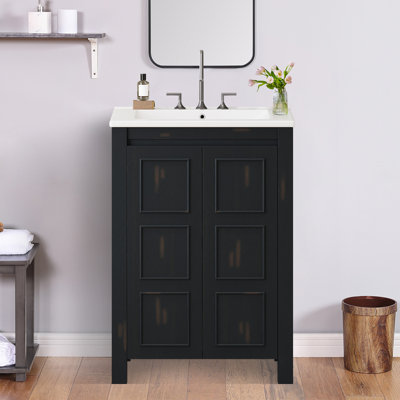 24" Bathroom Vanity Combo With Ceramic Sink