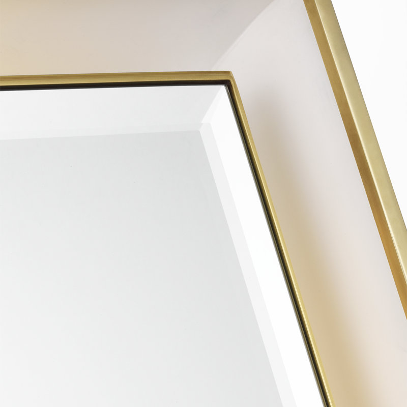 Thomas O'Brien Rectangle Lighted Mirror, Hand-Rubbed Antique Brass