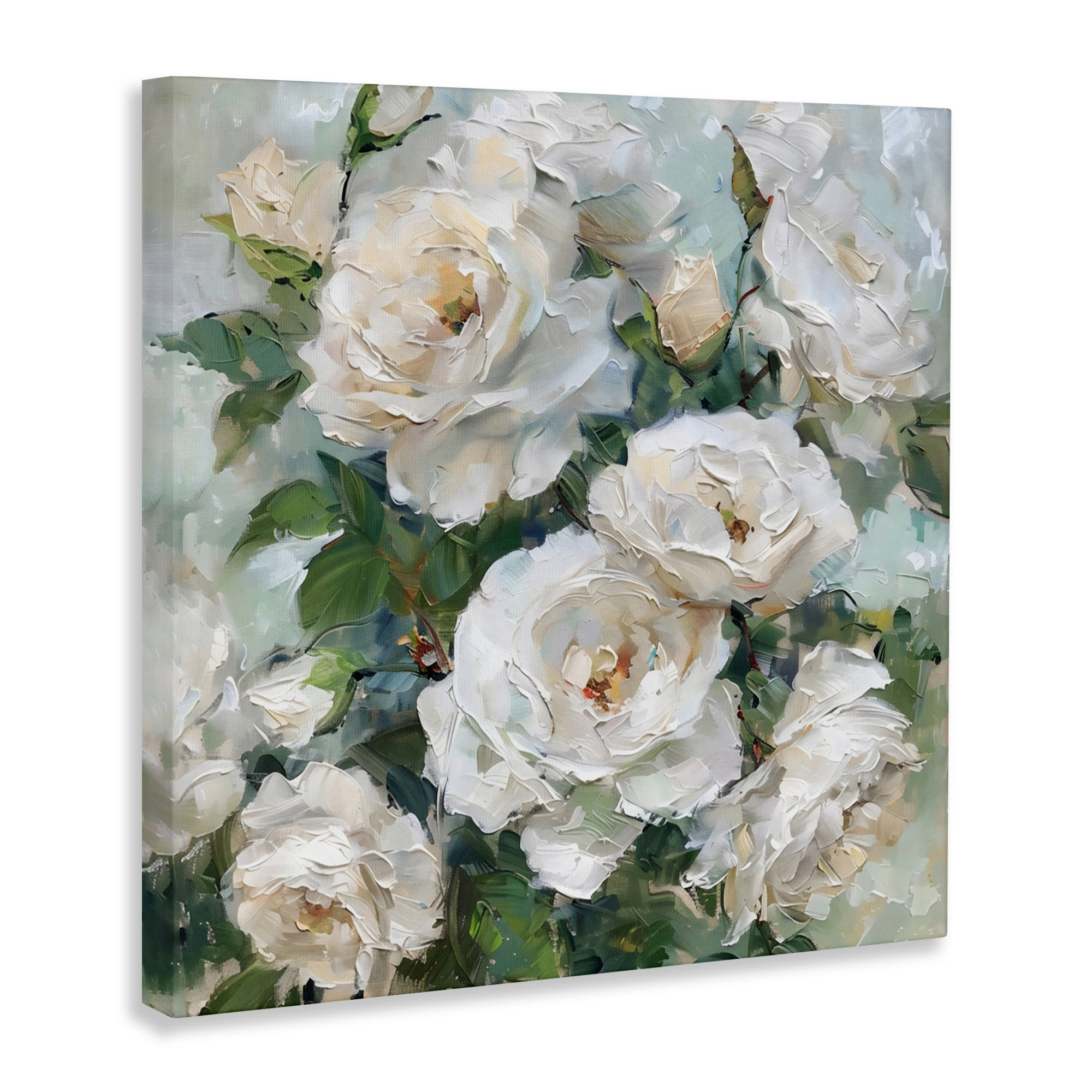 Winston Porter Enchanted White Roses Canvas, design by LSR Creative ...