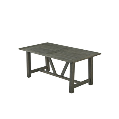 Rustic Outdoor Patio Table In Acacia Wood