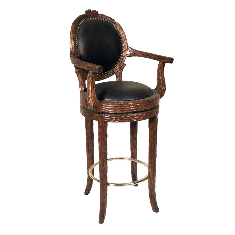 Tabouret de bar Victoire, Noir, Marron foncé