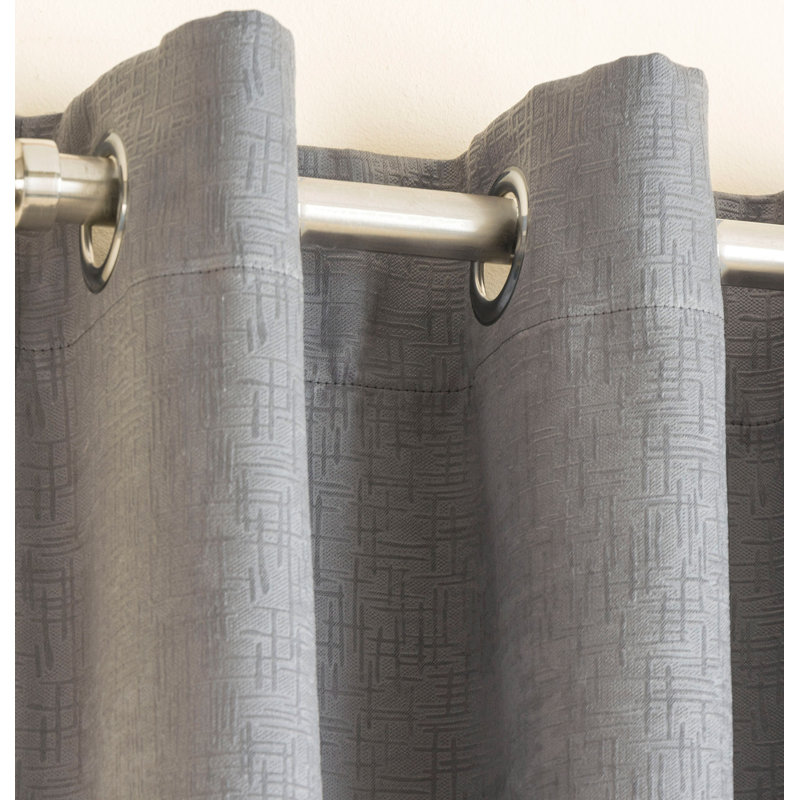 Biller Eyelet Thermal Light Reducing Curtain, Grey, 117cm Width x 137cm Drop
