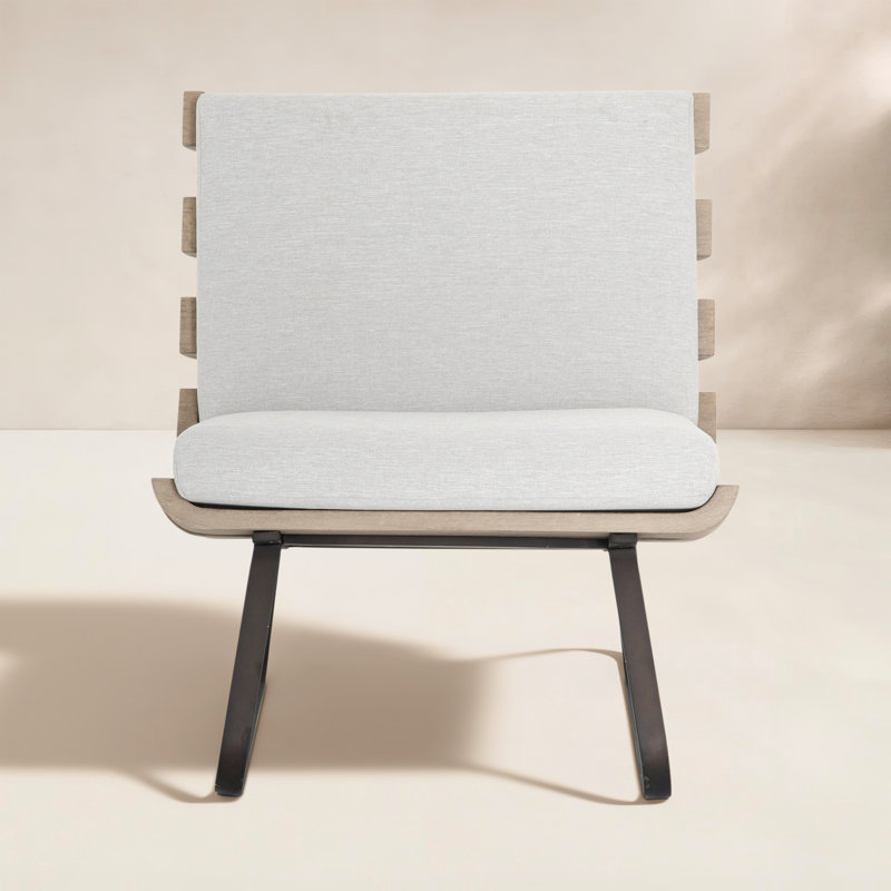 Dimitri Outdoor Armless Lounge Chair, Stone Gray