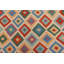Tapis beige / gris en laine tissé à la main à motif tribal / géométrique / sud-ouest de couleur cépage Cedorah