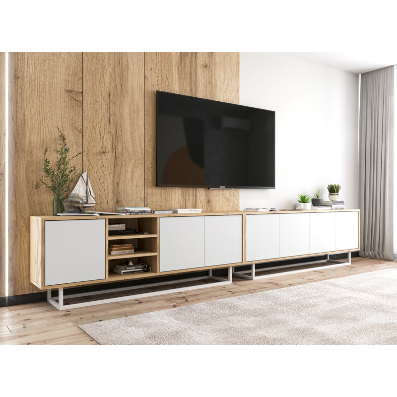 TV-Schrank Aiken für TVs bis zu 65", Oak/Matte White