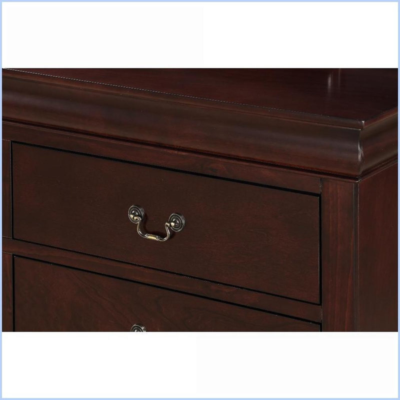 Commodes | 5 tiroirs avec beaucoup de rangement Louis Philip | Finition cerisier | Bois massif, Brun
