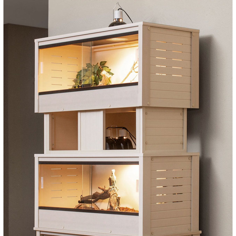 Two Medium Stackable Reptile Enclosures with Connector