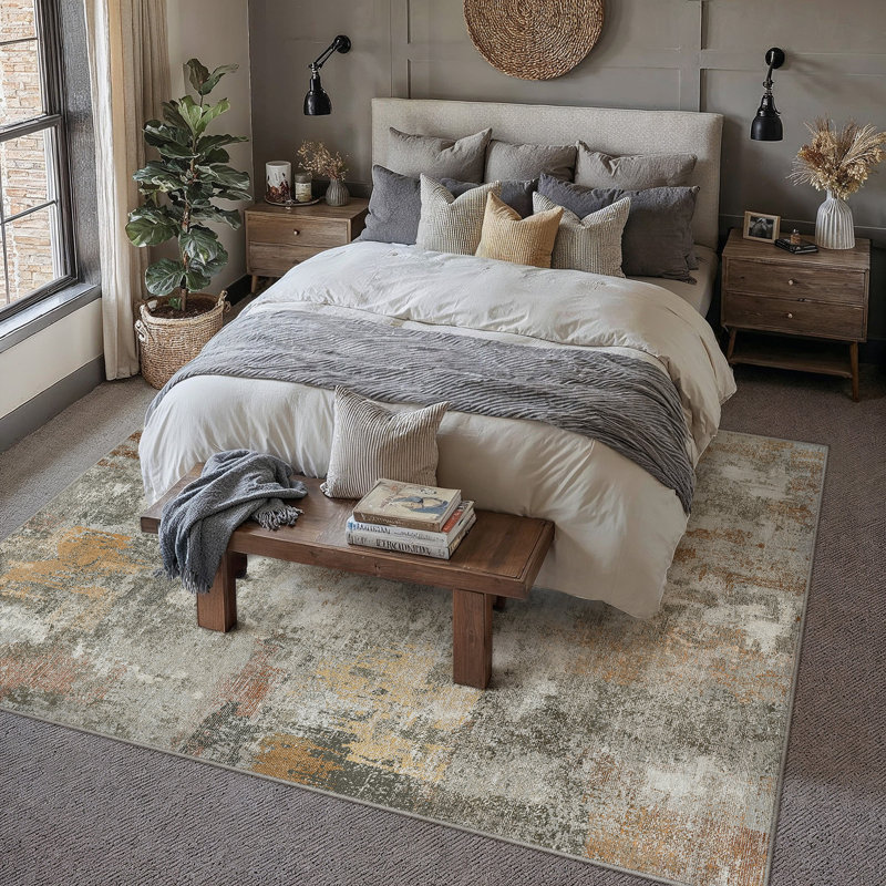 Tapis abstrait moderne Arden, Grey, Rectangle 6'3" x 8'6"