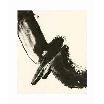 Black Expression I Abstract 1 Piece Single Picture Frame Wall Art