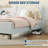 Twin Size Velvet Upholstered Headboard Platform Bed Frame with Storage Drawers, Adjustable LED Lights with Memory Function, Wood Slat Support, Easy Assembly, Blue-1803158041-1803158043