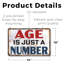 Enseigne en plastique «Age Is Just A Number» 10 po x 14 po-119528829