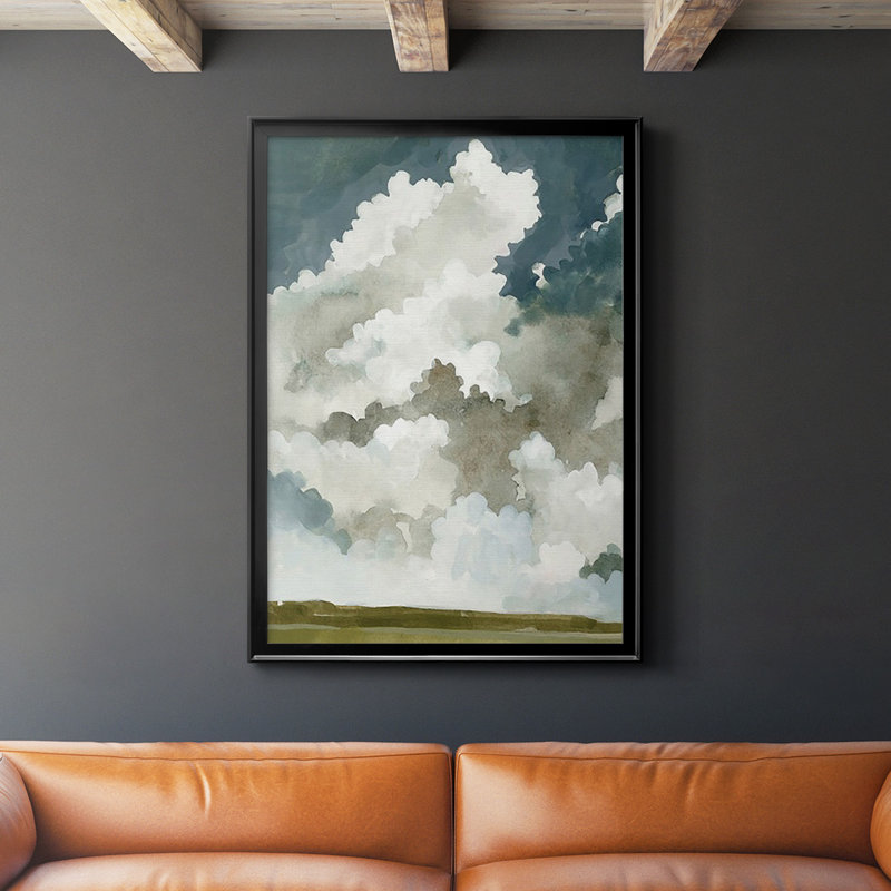 «Vast Neutral Sky I», reproduction encadrée de qualité supérieure - prête à être accrochée, Noir