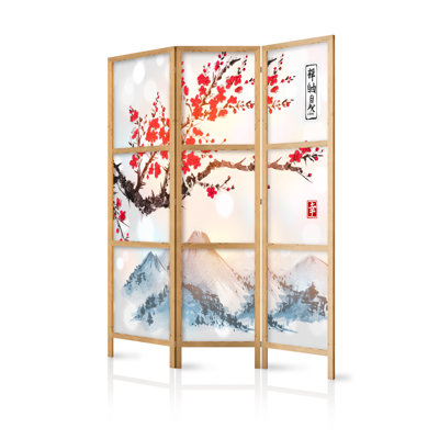 135cm W x 171cm H 3 - Panel Solid Wood Folding Room Divider