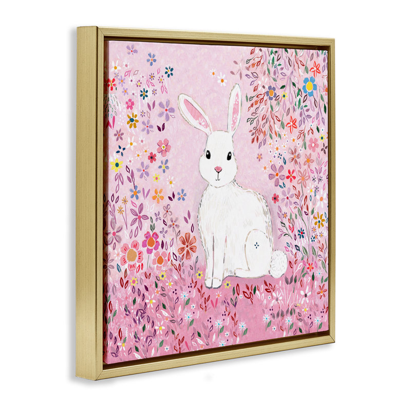 Cadre flottant Playful Flopsy, H 18 po x l 18 po, Cadre flottant métallique doré