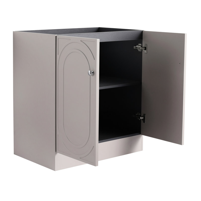 Meuble-lavabo autoportant kaki de 30 po - Porte à fermeture douce moderne avec unité fonctionnelle