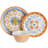 12 Piece Bamboo Fibre Dinnerware Set in Multi-Colour