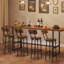 Tabourets de bar, ensemble de 2 chaises de bar rondes avec dossier, chaises de bar de 25,2 po pour îlot de cuisine, salle à manger, tabourets de bar à hauteur de comptoir, brun rustique et noir faciles à assembler