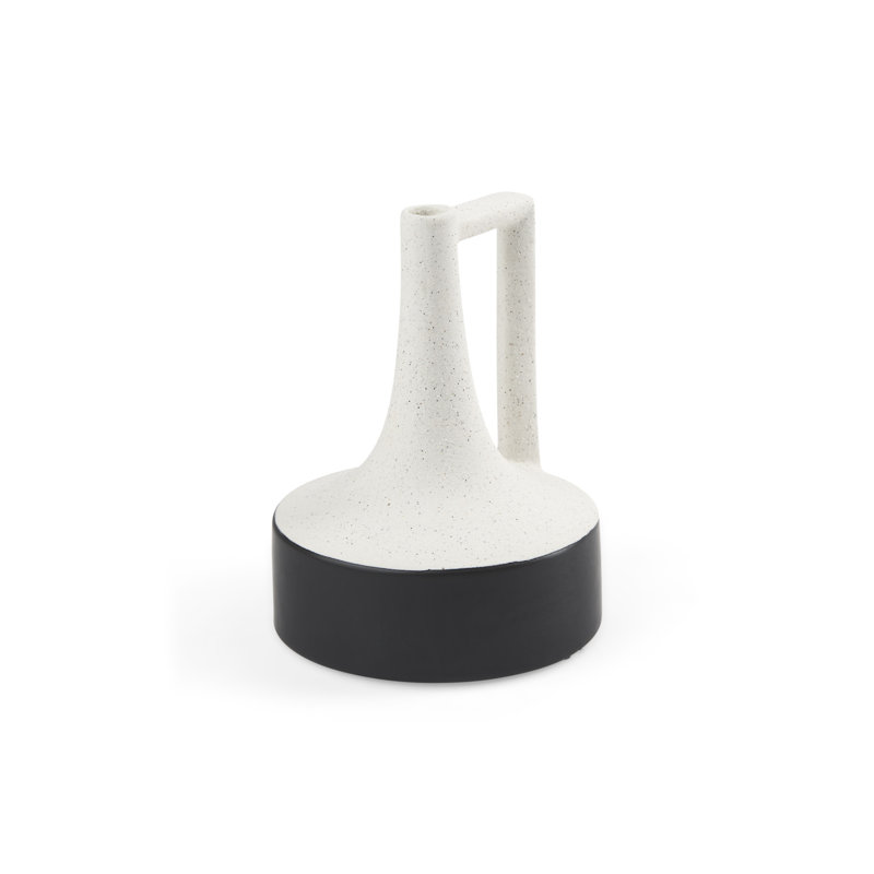 Vase en céramique 8 "noir et blanc