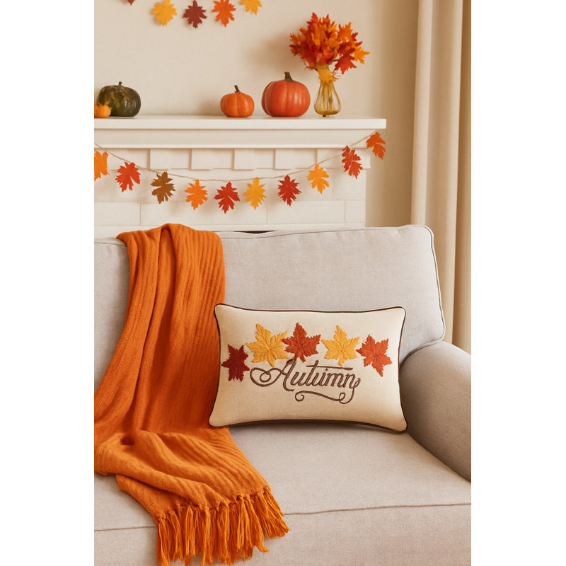 14" x 22" Autumn Leaves Throw Pillow
