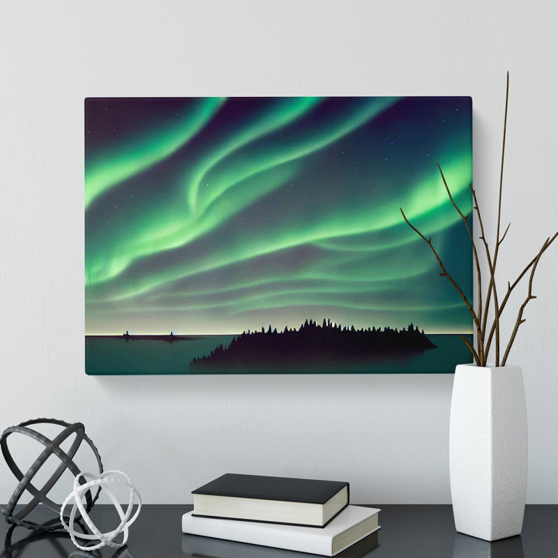 Fascinating Aurora Borealis - Wrapped Canvas, 35cm H x 50cm W x 3cm D