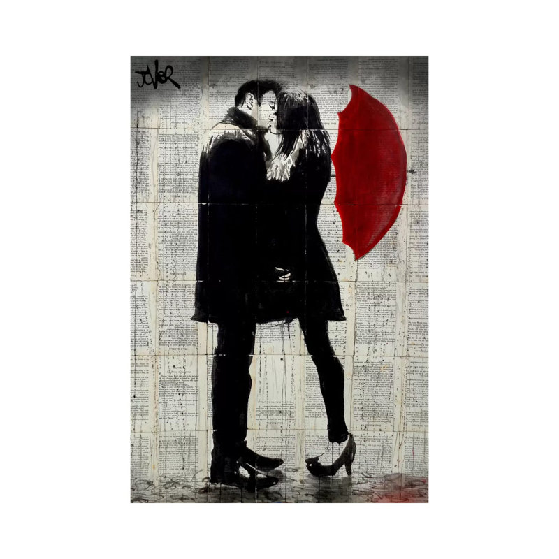 Winter's Kiss by Loui Jover - Print on Canvas, 20.32 cm H x 30.48 cm W, Wrapped Canvas