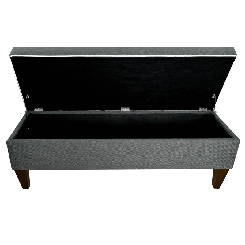 Banc de rangement rembourré Juliana, Gris anthracite