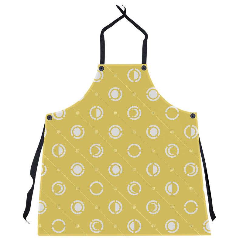 Tablier classique en phases de lune, Blanc/jaune