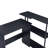 L-Shaped Writing Desk, Levi Antique White & Black Finish Writing Desk(No Drawer)-1145384002