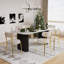 Ensemble de salle à manger rectangulaire à double piédestal avec table de salle à manger de style crème-301154028-299976010-299976013