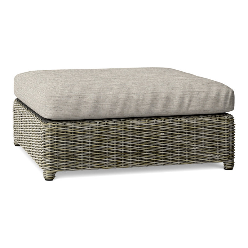 Sag Harbor Outdoor Ottoman, Fog Rain, Sag Harbor Driftwood