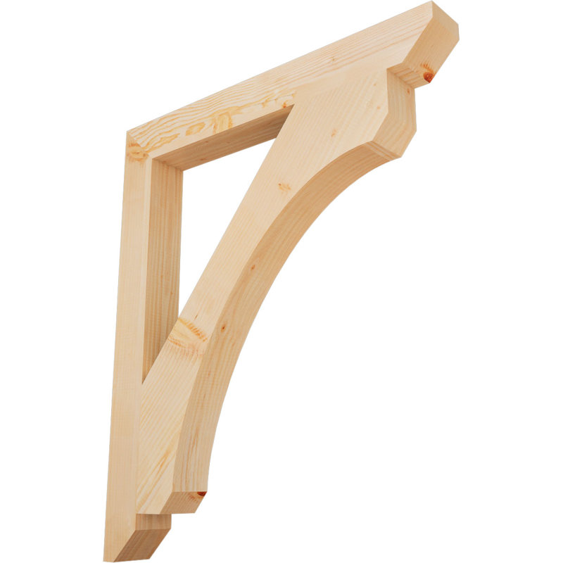 Support en bois / corbeau, Douglas (lisse), H 40 po x l 3,5 po x P 34 po