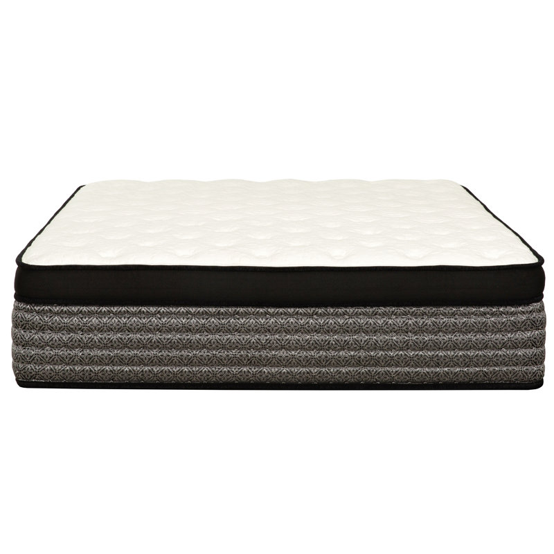 Matelas hybride à ressorts ensachés de qualité supérieure, matelas en mousse viscoélastique imprégnée de gel, blanc / gris