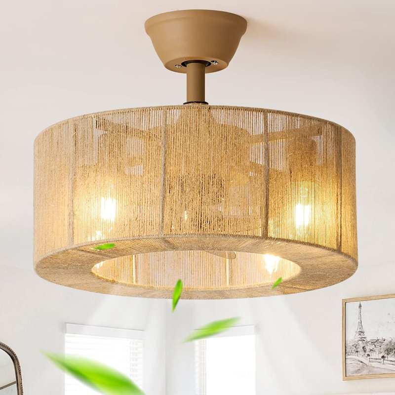 Cage Style Ceiling Fan With Light