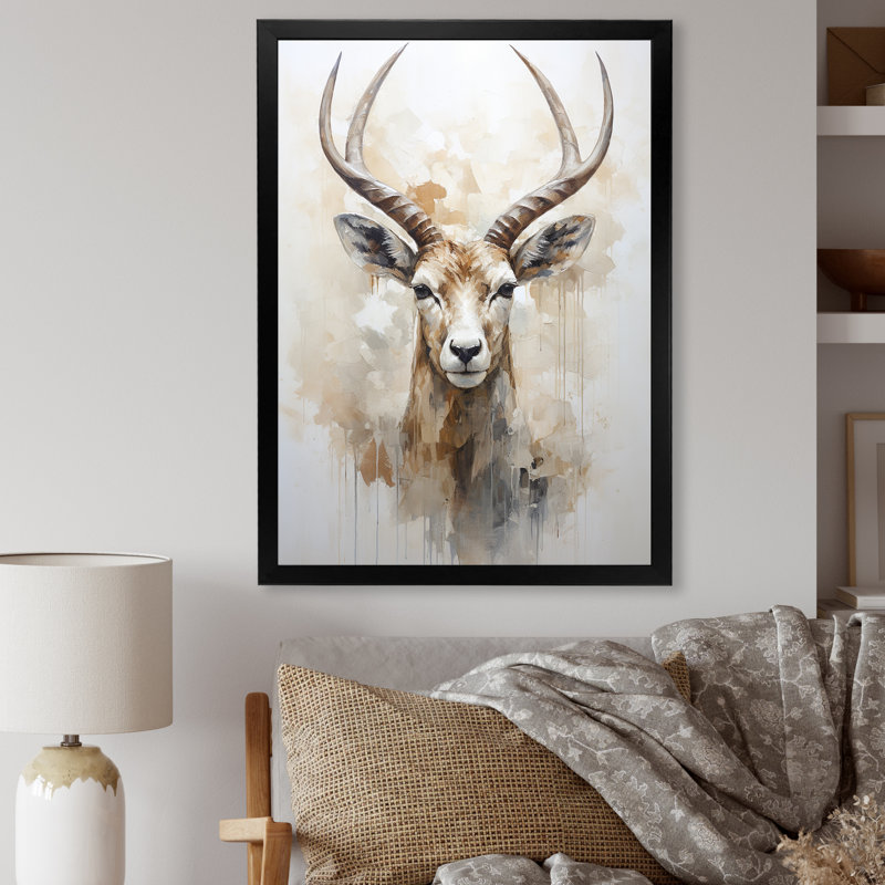 Minimalisme antilope Ibex I, H 32 po x l 24 po x P 1 po, Cadre simple noir