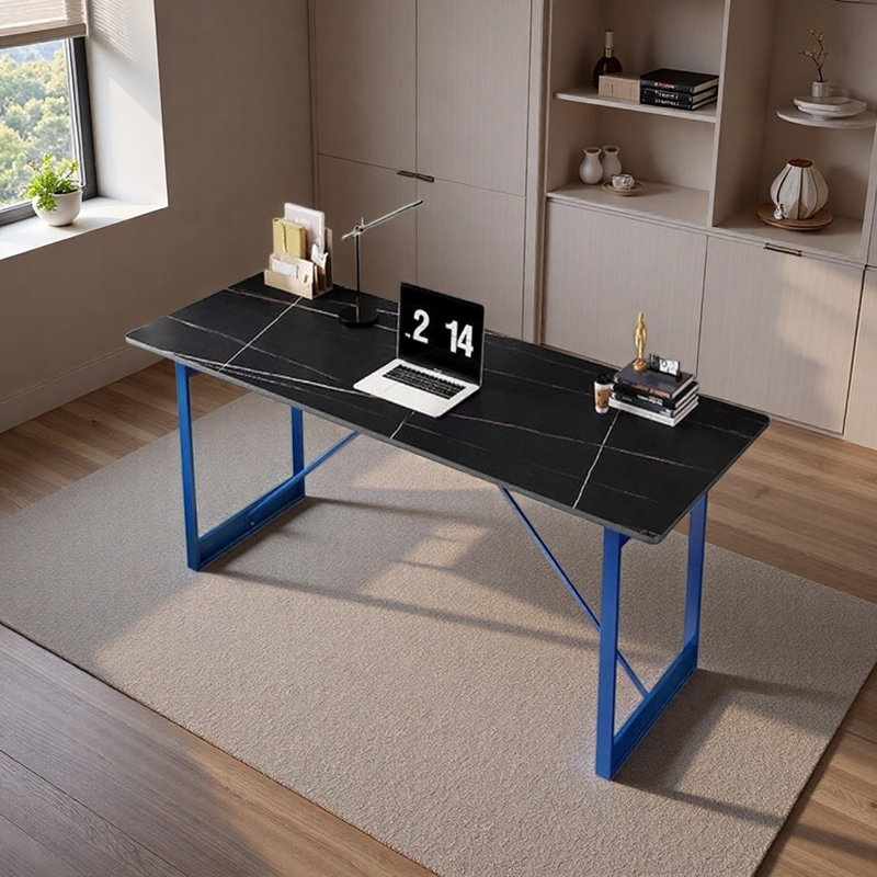 Bureau d'écriture Modern Light, Blanc / noir / bleu, H 29,52 po x l 55,11 po x P 27,55 po