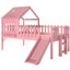 Lit mezzanine simple avec glissade, conceptions d'étoile de lune, fenêtre et lumières à DEL, rails en forme de lune de taille confortable, bois de pin pour dormir