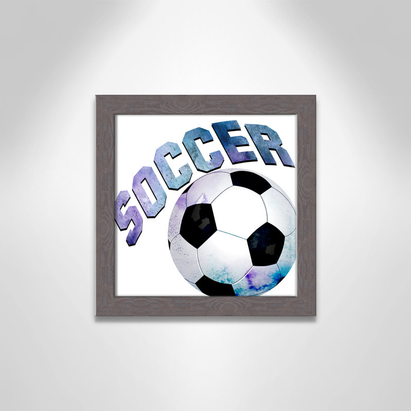 Fille de football 1, H 12 po x l 12 po x P 0,63 po, Encadrement fil du bois gris
