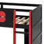 Lit mezzanine simple en bois avec bureau, tablettes multiples et lumière RVB-700874145