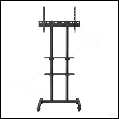 Meuble télé mobile, chariot télé mobile pour téléviseurs de 32 à 70 pouces, meuble télé portatif à hauteur ajustable avec roulettes, plateau double pour appareils audiovisuels, meuble télé roulant avec support pour chambre à coucher, salon