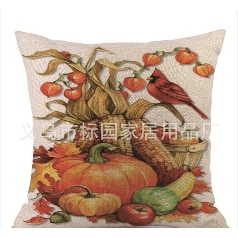 (Covers With Inserts) Set of 2 Pumpkin Image Throw Pillows