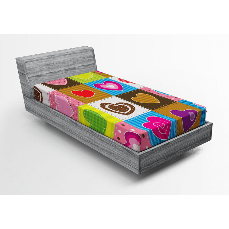 Microfiber Geometric Fitted Sheet, Twin Fitted Sheet