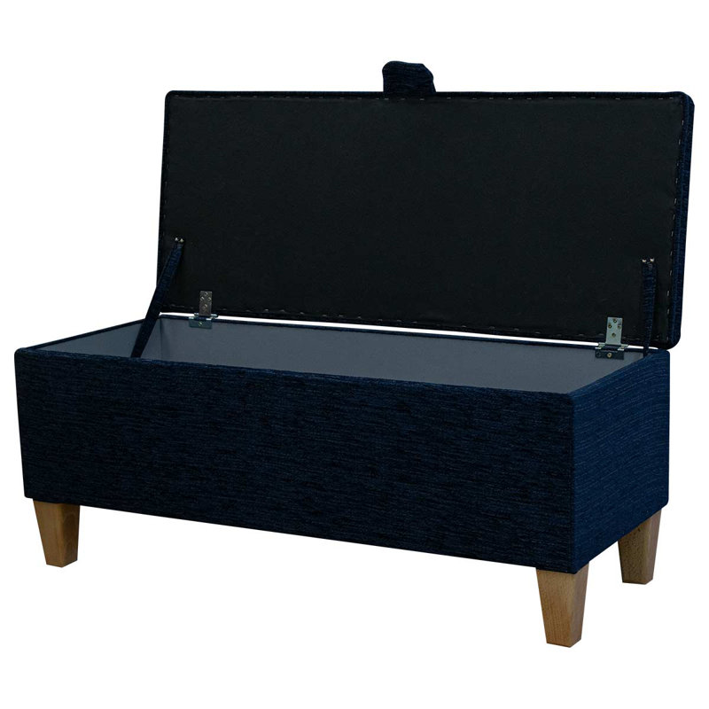 100cm Teal Storage Bench, Navy