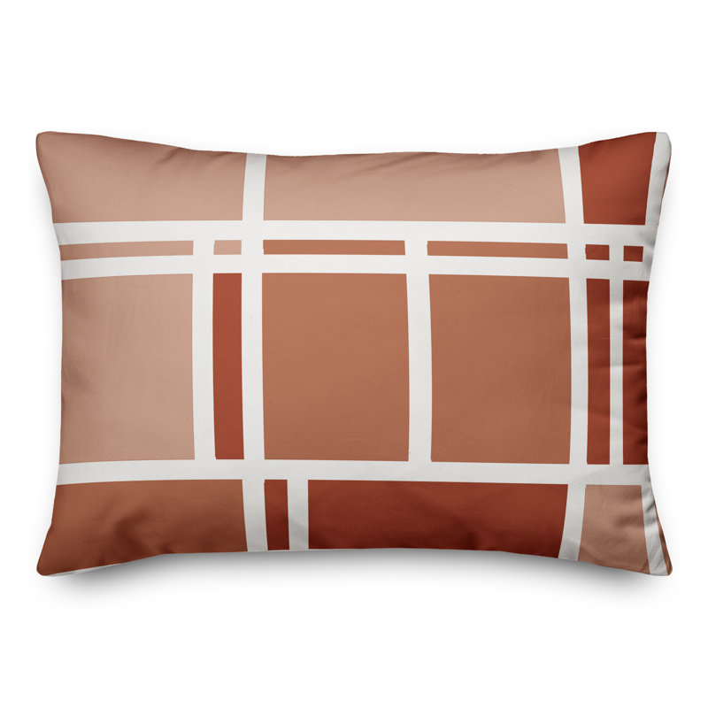  Coussin intérieur / extérieur géométrique, Orange / Rouge